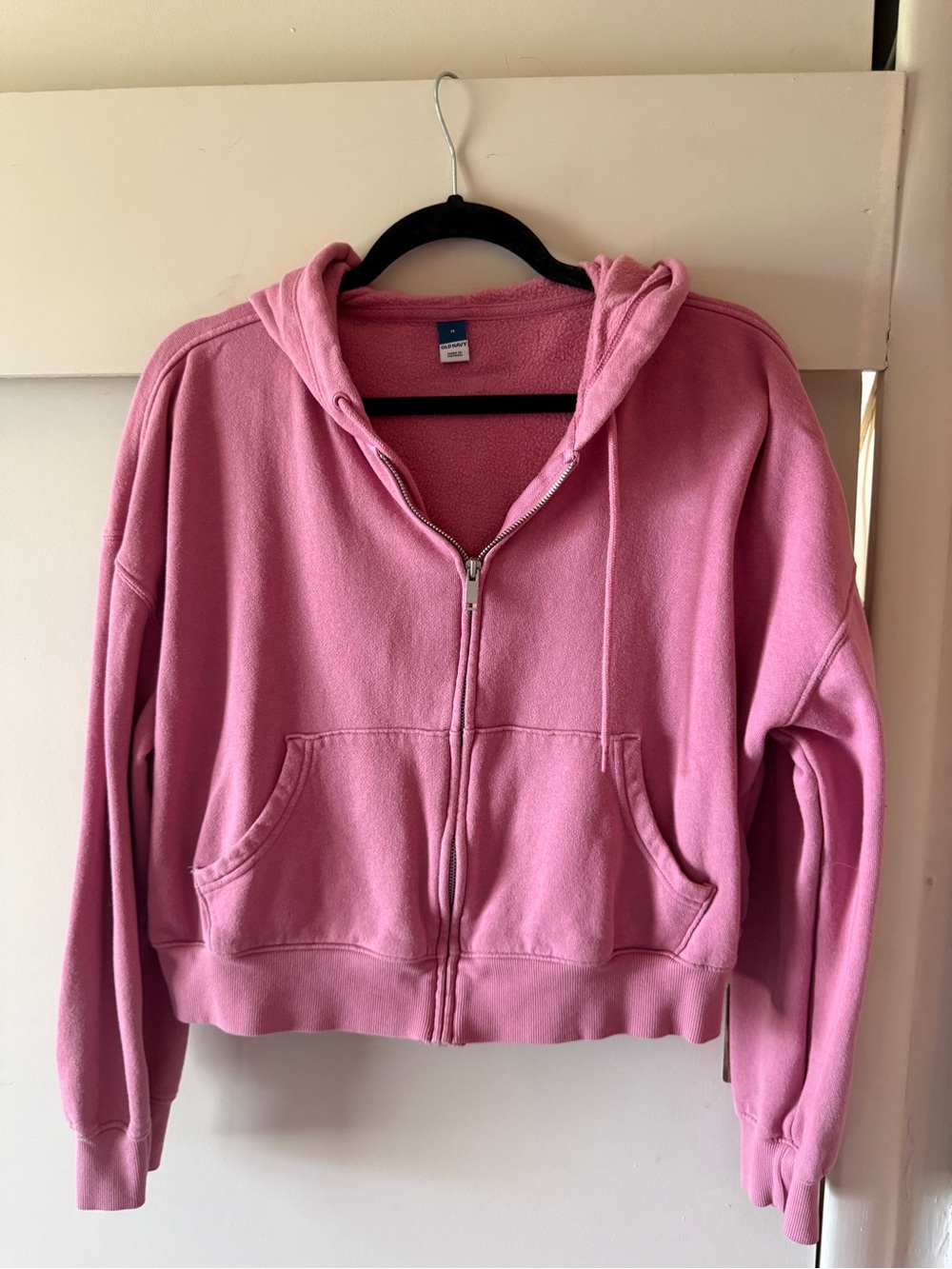 Old Navy Pink Full-Zip Hooded Sweatshirt